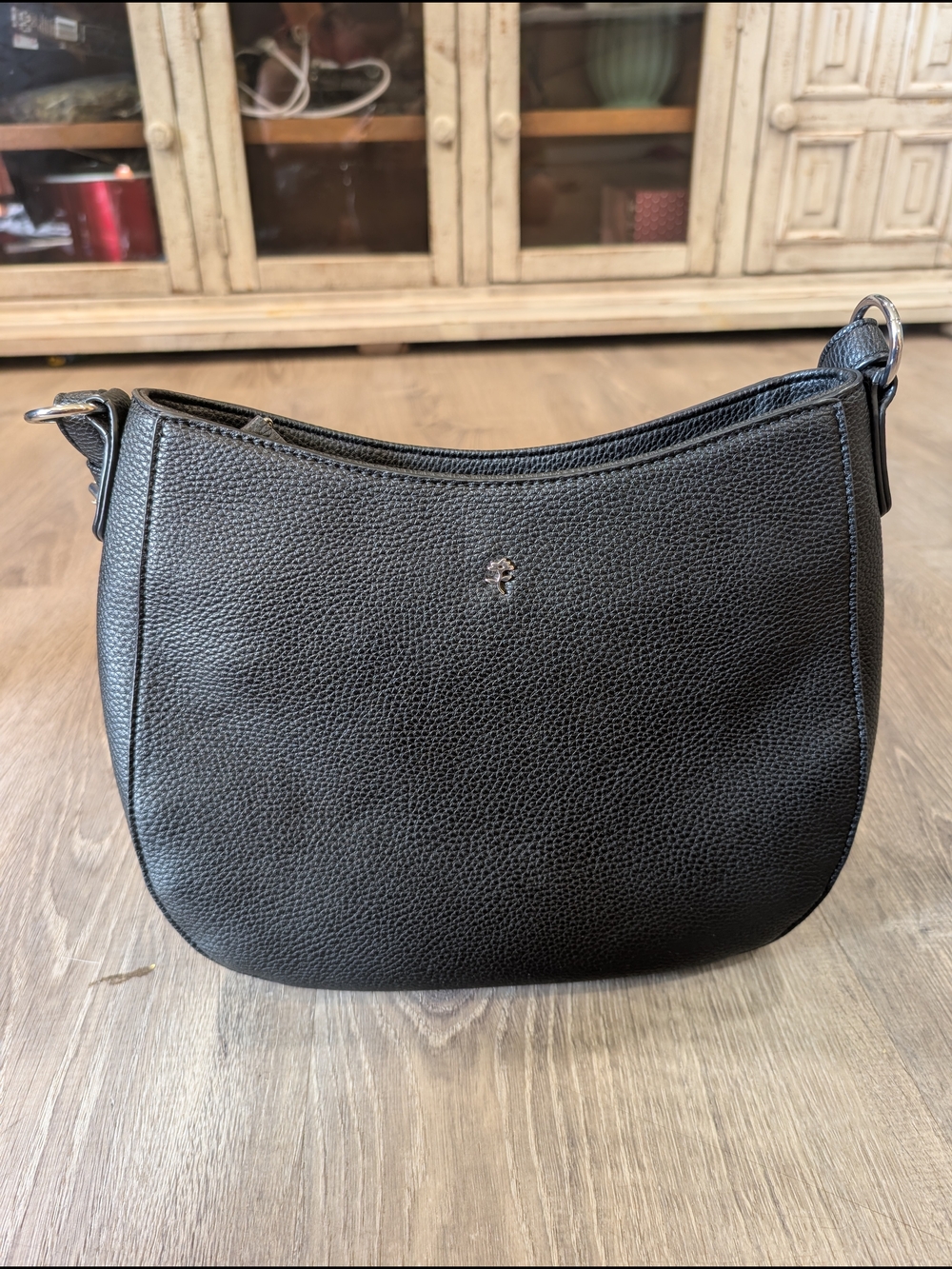 Jenna Kator Collection Black Pebbled Leather Shoulder Bag